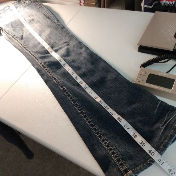 Mek Denim Jeans Womens 29X34 Canberra Low Rise Bootcut Flap Pockets Distressed - Picture 10 of 10